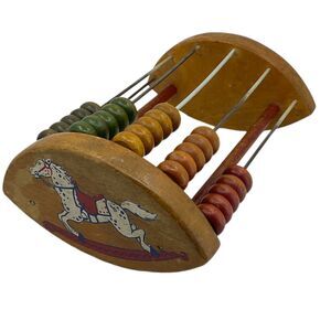 Holgate Wood‎ Abacus 1940s Rocking Horse Vintage Toy Educational Counting Tool